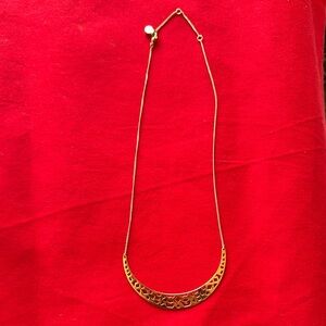 Delicate Gold Crescent Pendant Necklace
